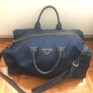 Prada re nylon duffel bag navy